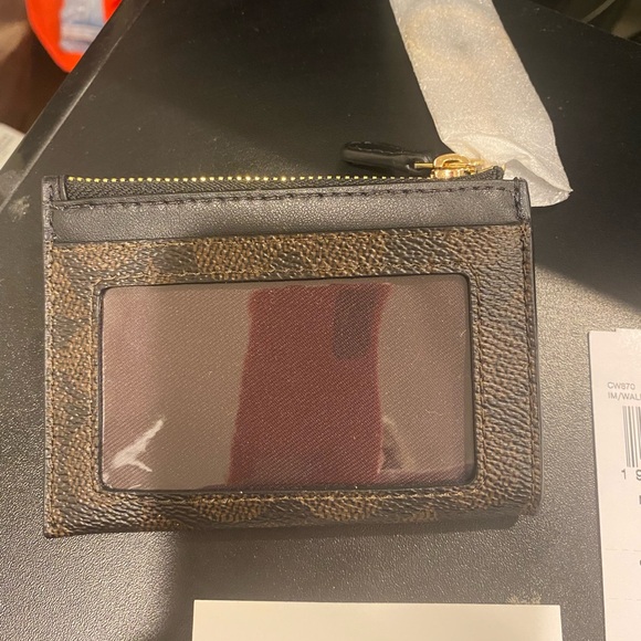 Coach walnut/ black mini credit card holder keychain. NWT!! - Picture 3 of 3